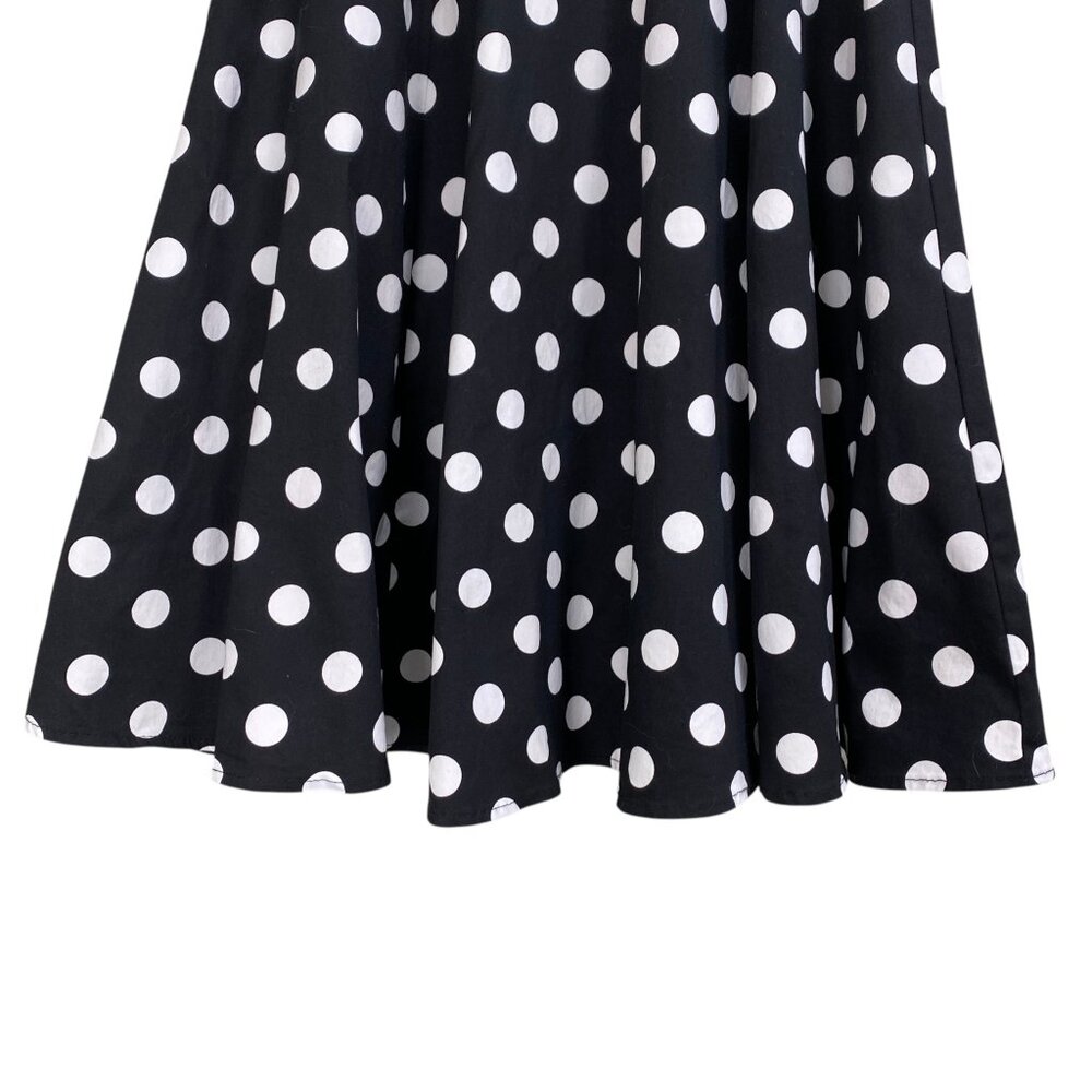 Ixia Retro Polka Dot A-Line Midi Skirt Black White Rockabilly Pin-Up USA Made-S - Picture 7 of 11